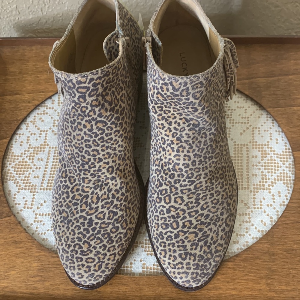 Lucky Brand Felisie leopard fringe Booties - Picture 2 of 7